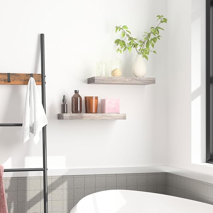 HOOBRO Floating Shelves for Wall, Wall Mounted Shelf Set of 2, 15.7