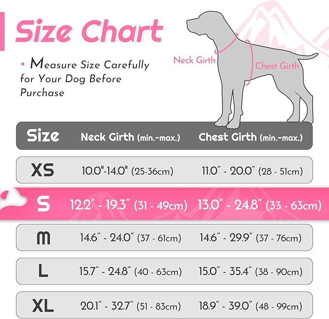 Eagloo Dog Harness Small Sized Dog, No Pull Service Vest with Reflective Strips and Control Handle, Adjustable and Comfortable for Easy Walking, No Choke Pet Harness with 2 Metal Rings, Pink, S