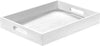 Wood Serving Tray with Handles, Home Decorative Wooden Rectangle Ottoman Decor Platter Vanity Tray for Breakfast Dinner Drinks Kitchen Dining Living Bathroom Restaurants White