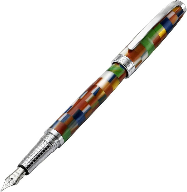 Urbanite II Acrylic & Brass Fountain Pen (Fine Nib) - Jazzy Multicolor - Gifts for You 'n Me