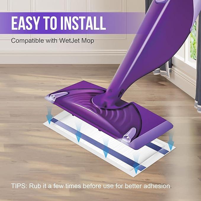 Mopping Pad Refill Compatible with Wet Jet Mop, Disposable Multi Surface Wetjet Hardwood Floor Cleaner Spray Mop Pads Refills, Thickness & Absorbent (60)