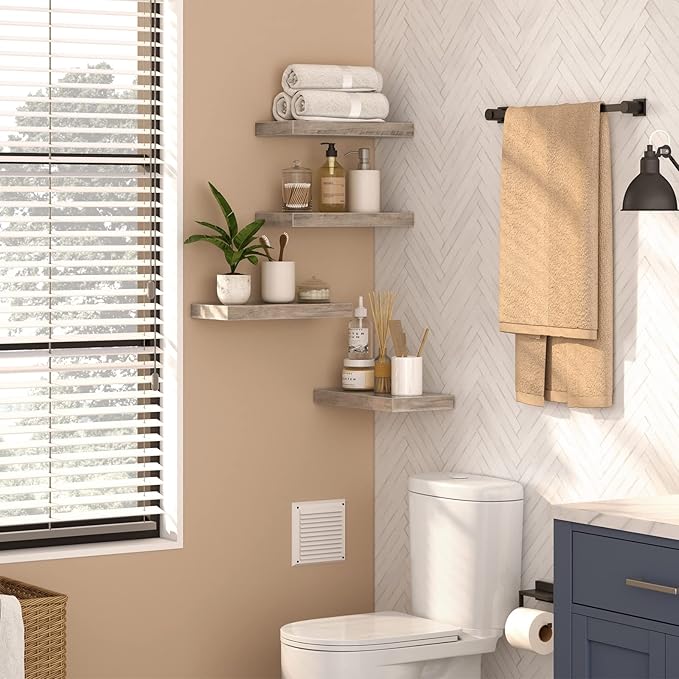 HOOBRO Floating Shelves for Wall, Wall Mounted Shelf Set of 2, 15.7