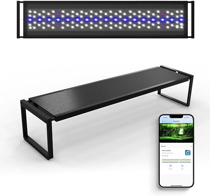 FZONE LED Aquarium Light with APP Control, Full Spectrum for 47-55