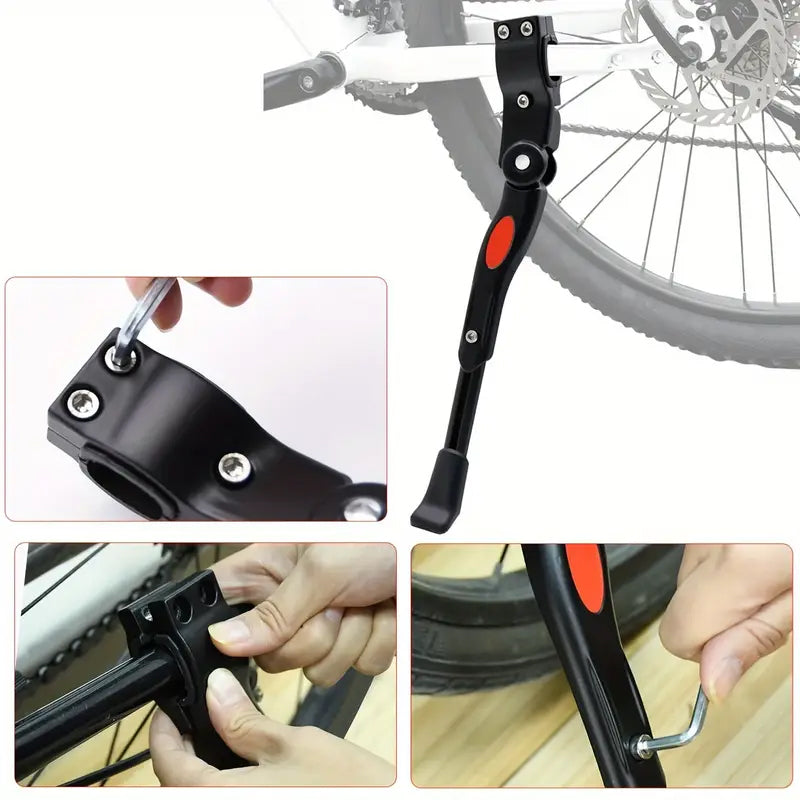 Adjustable bicycle rack, parking rack, side rack for 22, 24, 26 - inch mountain bikes