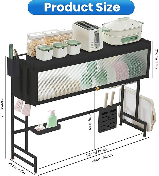Dish Drying Rack, 3-Tier Over Sink Dish Drying Rack, 33.5