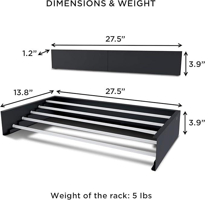 Step Up Laundry Drying Rack (28-INCH Industrial Gray), Wall Mounted, Retractable Clothes Drying Rack, 40lbs Capacity, 11.6 Linear Ft, with Wall Template and Long Screwdriver Bit