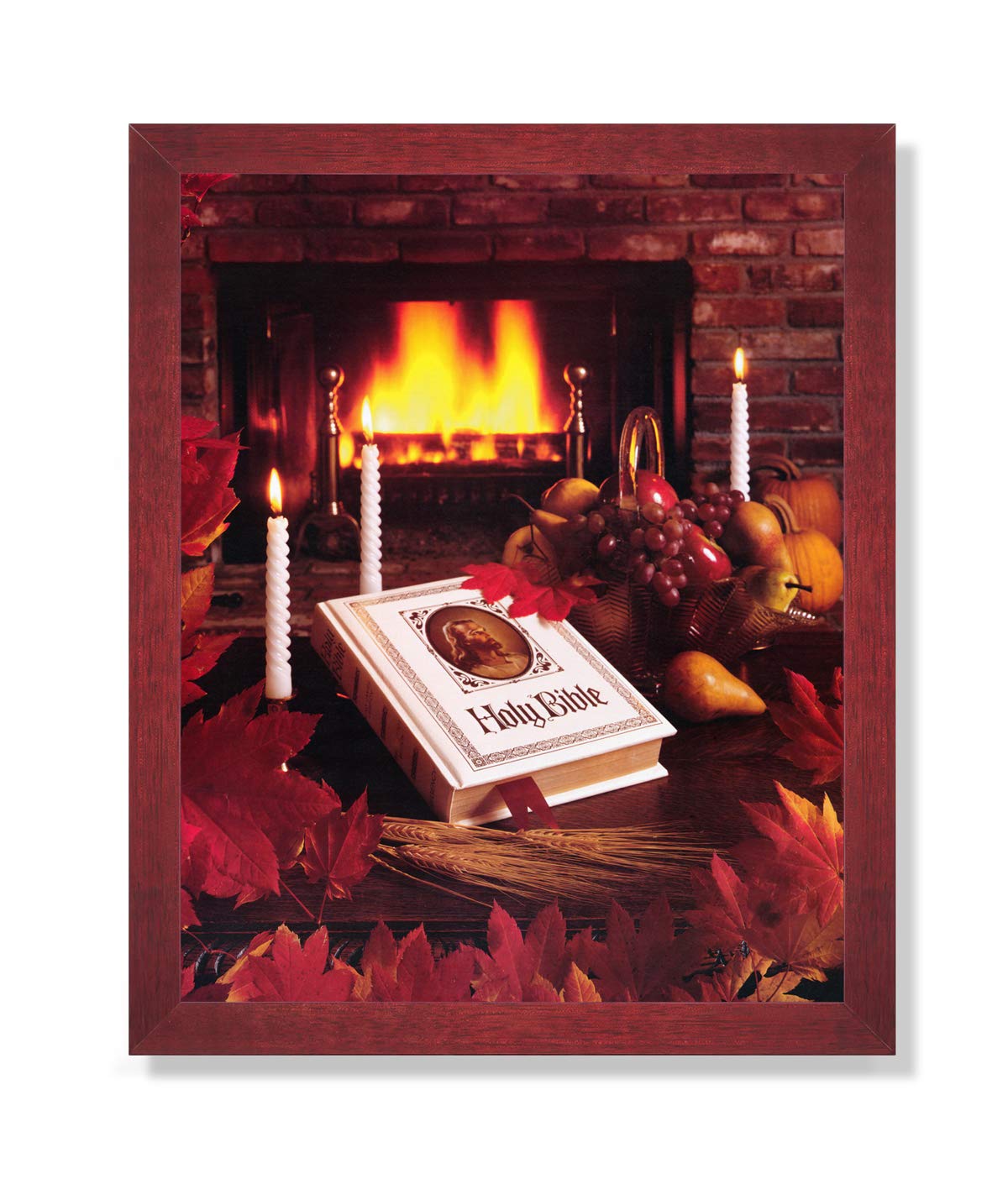 Cherry Framed Art Print – Religious Wall Art With Vivid Color Image & Wood Frame