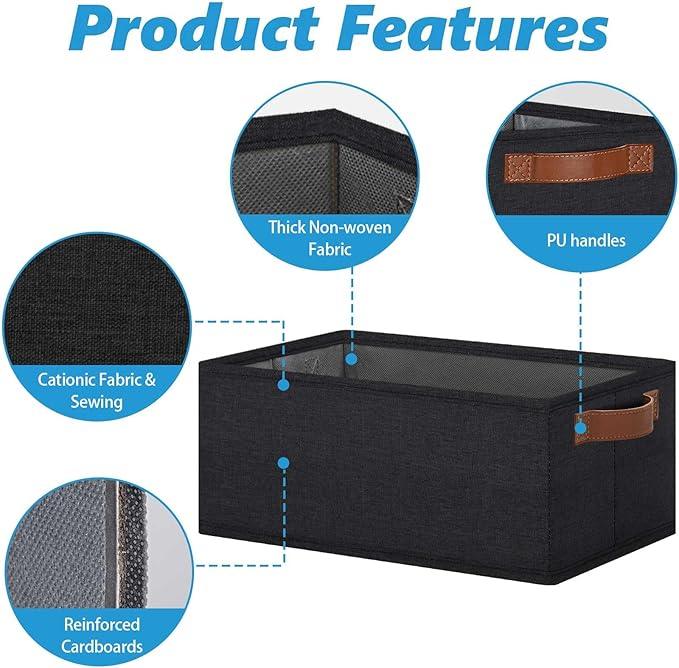 GhvyenntteS Small Fabric Storage Bins 6 Pack, 11.8