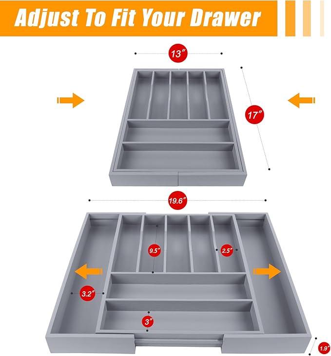 Kitchen Silverware Drawer Organizer and Storage Cabinet Utensil Rack Bathroom Counter Vanity Extra Large Big Cooking Drawer Organizers Countertop Pantry Storage Cabinet Best Kitchen Must Haves 2025