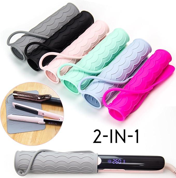 ANGENIL Heat Resistant Silicone Mat Suitable for Curling Iron, Flat Iron, Hot Tools,Safe and Heat-Resistant, Food Grade Silicone (9 