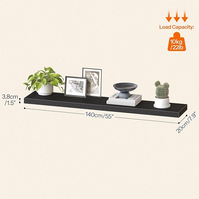 HOOBRO Floating Shelves for Wall, Wall Mounted Shelf Set of 2, 55