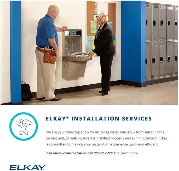 Elkay EZO8WSLK EZH2O Wall Mounted Drinking Fountain and Hands Free Bottle Filling Station with Cooler - N/A