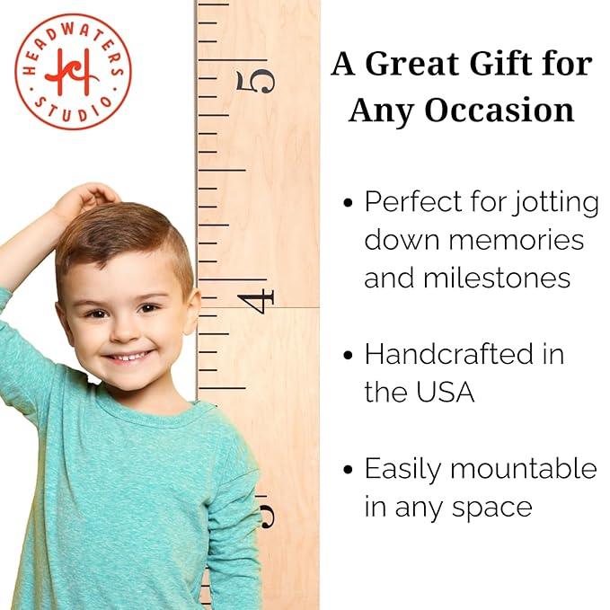 Wooden Growth Chart – Kids Height Chart, Wall Measurement for Kids, Height Chart for Wall, Growth Ruler for Children – Natural Ruler (63