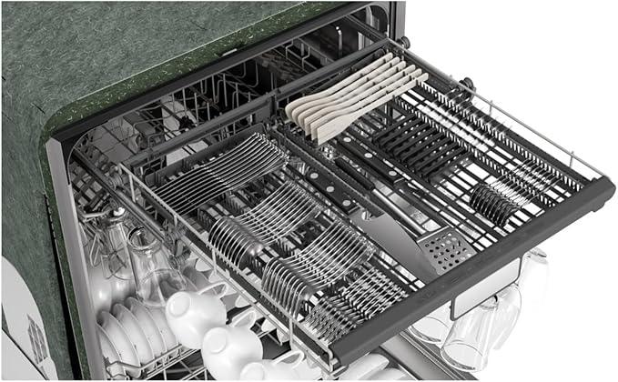 SHARP SDW6767HS Smart Dishwasher Works with Alexa. Includes LED Interior lights, Stainless Steel interior, Heated Dry with Fan Assist, Wash Zone cleans half load on either rack, Adjustable Third Rack