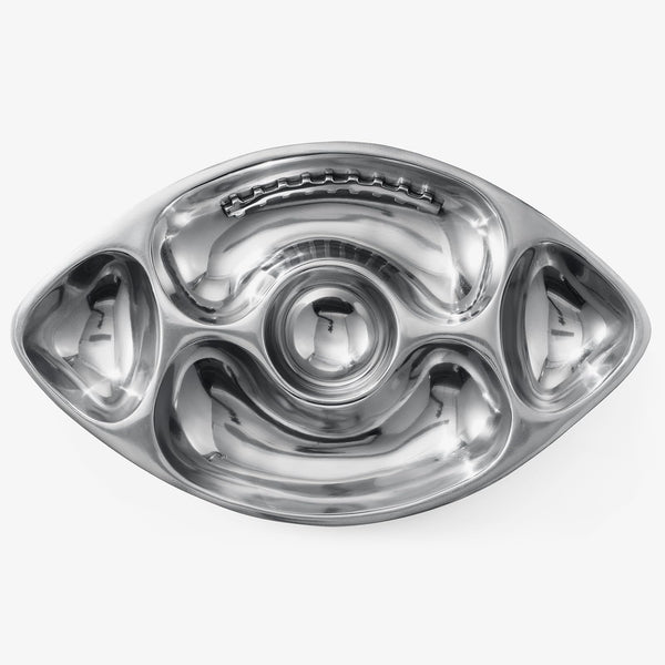 Football Tailgate Superbowl Serving Bowl Silver Brass Snack