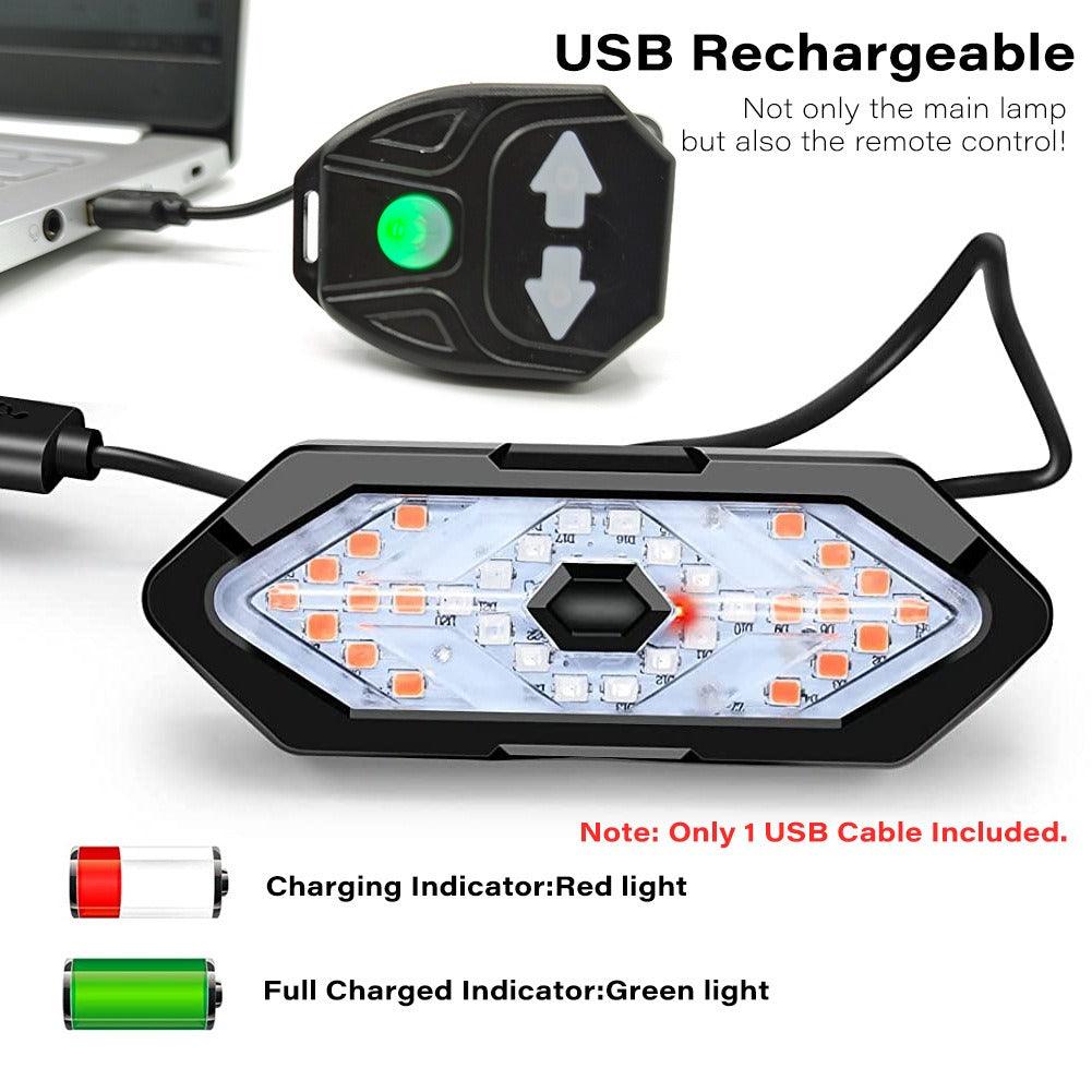 Bike Turn Signal Light Remote Control Bicycle Direction Indicator MTB LED Rear Rechargeable Steering Taillight with Horn