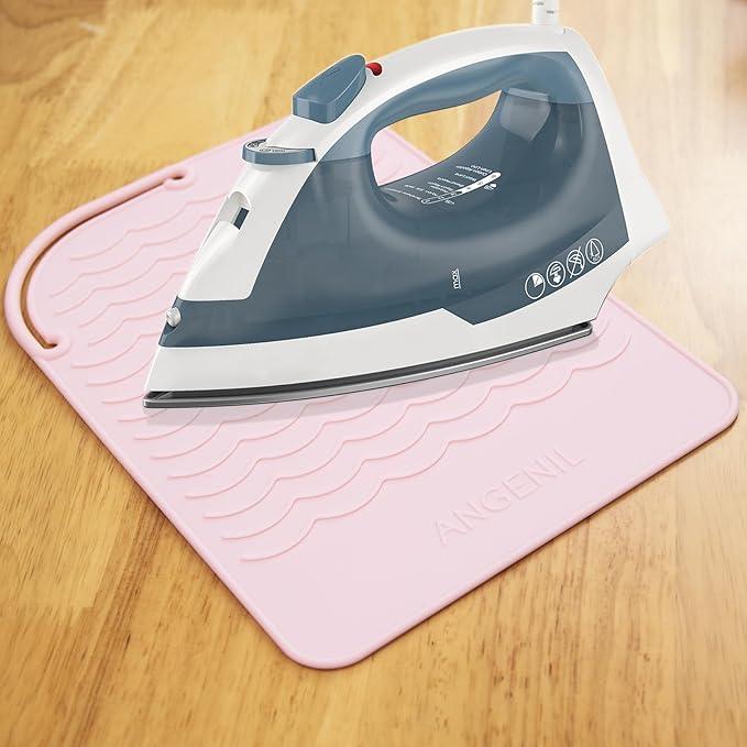 ANGENIL Flat Iron Silicone Mat and Travel Case for Hair Tools - Heat Resistant Mat, Straightener Pad, and Curling Iron Sleeve (9