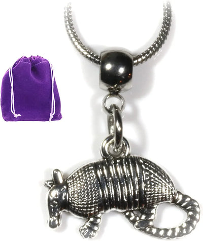 Armadillo Necklace - Armadillo Gifts and Souvenirs as Great Armadillo Jewelry Stainless Steel Snake Chain or Armadillo Ornament for the Armadillo Elite and Armadio Portatile as Mighty the Armadillo