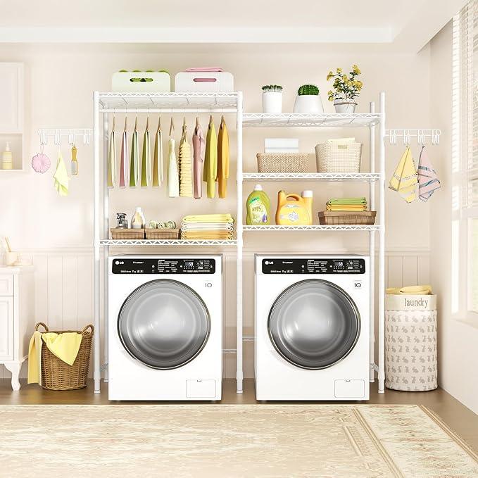 Ulif U6 Clothes Drying Rack, 5-Tier Over Washer and Dryer Laundry Room Storage and Organizer, Heavy-Duty Space Saver, 65.3
