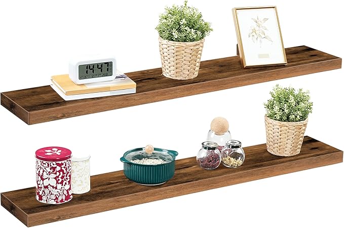 HOOBRO Floating Shelves for Wall, Wall Mounted Shelf Set of 2, 47.2