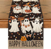 Artoid Mode Ghost Jack-O'-Lantern Black Cat Halloween Table Runner,Holiday Kitchen Dining Table Decoration for Home Party Decor 13 x 108 Inch