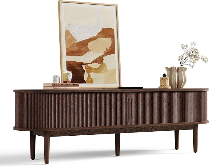 LINSY HOME Fluted TV Stand for 75