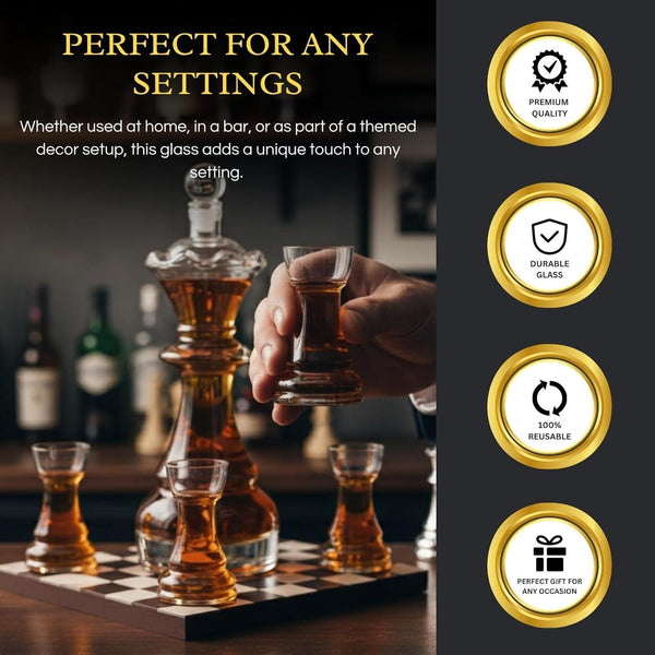 New Chess Decanter Set by The Wine Savant - Queen Chess Decanter 750ml 12