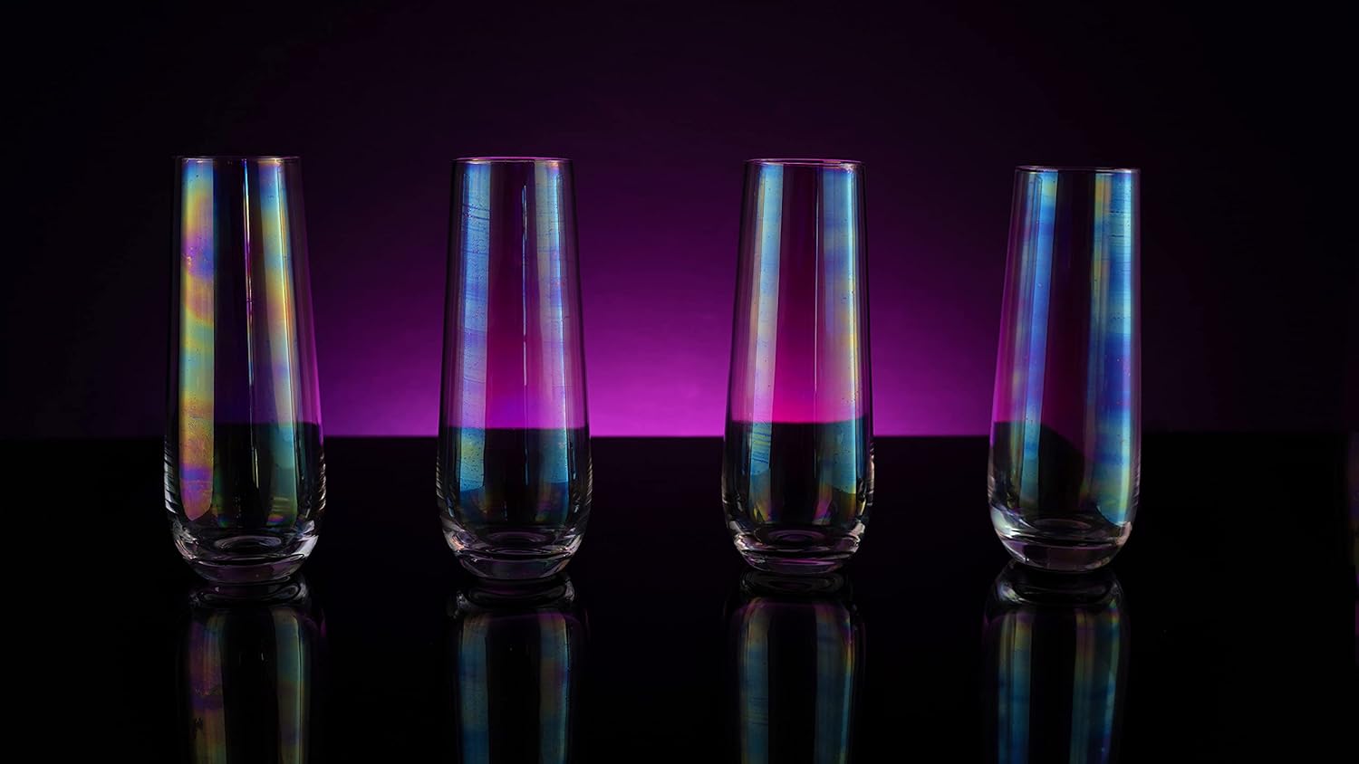 Iridescent Luster Pearl Radiance Set of 4 Wine Glasses 10oz - Radiant and Nostalgic Large Red or White Wine Glass, Entertaining An Ethereal Experience