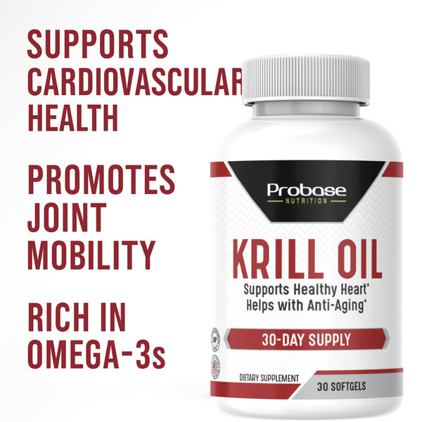 Probase Nutrition Krill Oil 30 Softgels 30-Day Supply