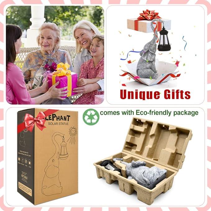 Goodeco Elephant Statue for Garden Decor with Gift Appeal - Ideal Gifts for Women, Mom or Birthdays, Beautifully Crafted Outdoor & Home Decor to Wow Your Guests (11