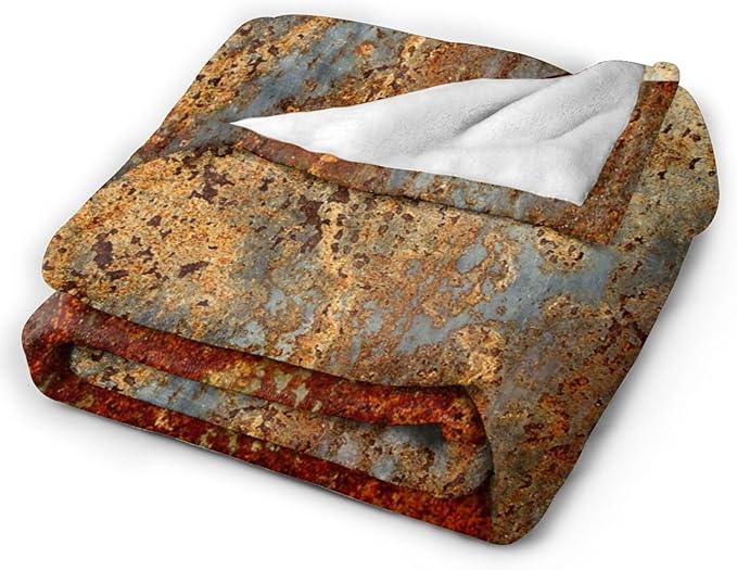HGOD DESIGNS Brown Rust Colorful Metal Rusty Steel Iron Structure Blanket Throw Blanket Soft Comfortable for Sofa Chair Bed Office 50
