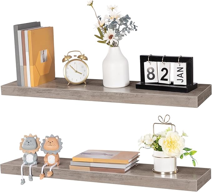 HOOBRO Floating Shelves for Wall, Wall Mounted Shelf Set of 2, 31.5