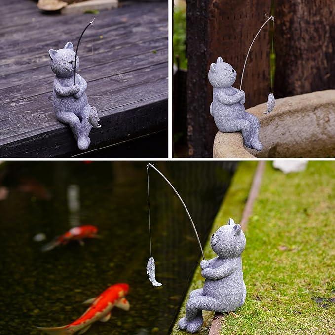 Goodeco Fishing Cat Garden Statue – 10