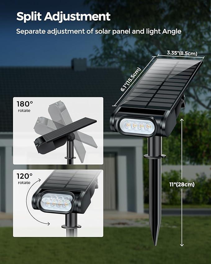 Solar Spot Lights Outdoor Waterproof IP67, RGB Landscape Lighting with Remote & Timer, Color Changing Solar Uplights Outdoor for Trees, Garden, Yard, and Pathway (2 Pack)