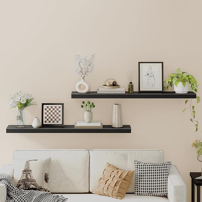 HOOBRO Floating Shelves for Wall, Wall Mounted Shelf Set of 2, 55