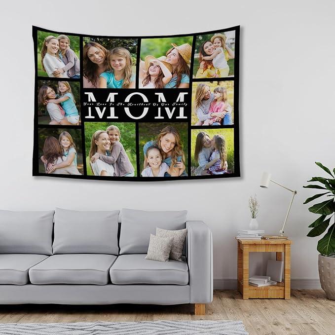 Custom Tapestry For Wall Bedroom Custom Backdrop Personalized Image Text Photo Customized Funny Tapestry Banners And Signs Mother's Day Horizontal Tapestrys