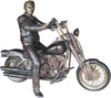 Bronze Sculpture of Man on His Motorcycle Life Size 
 94