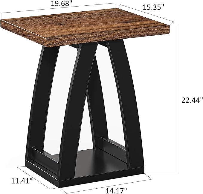 End Table, Side Table, Nightstand, Sofa Side Table with Shelf, Modern End Table for Living Room, Bedroom