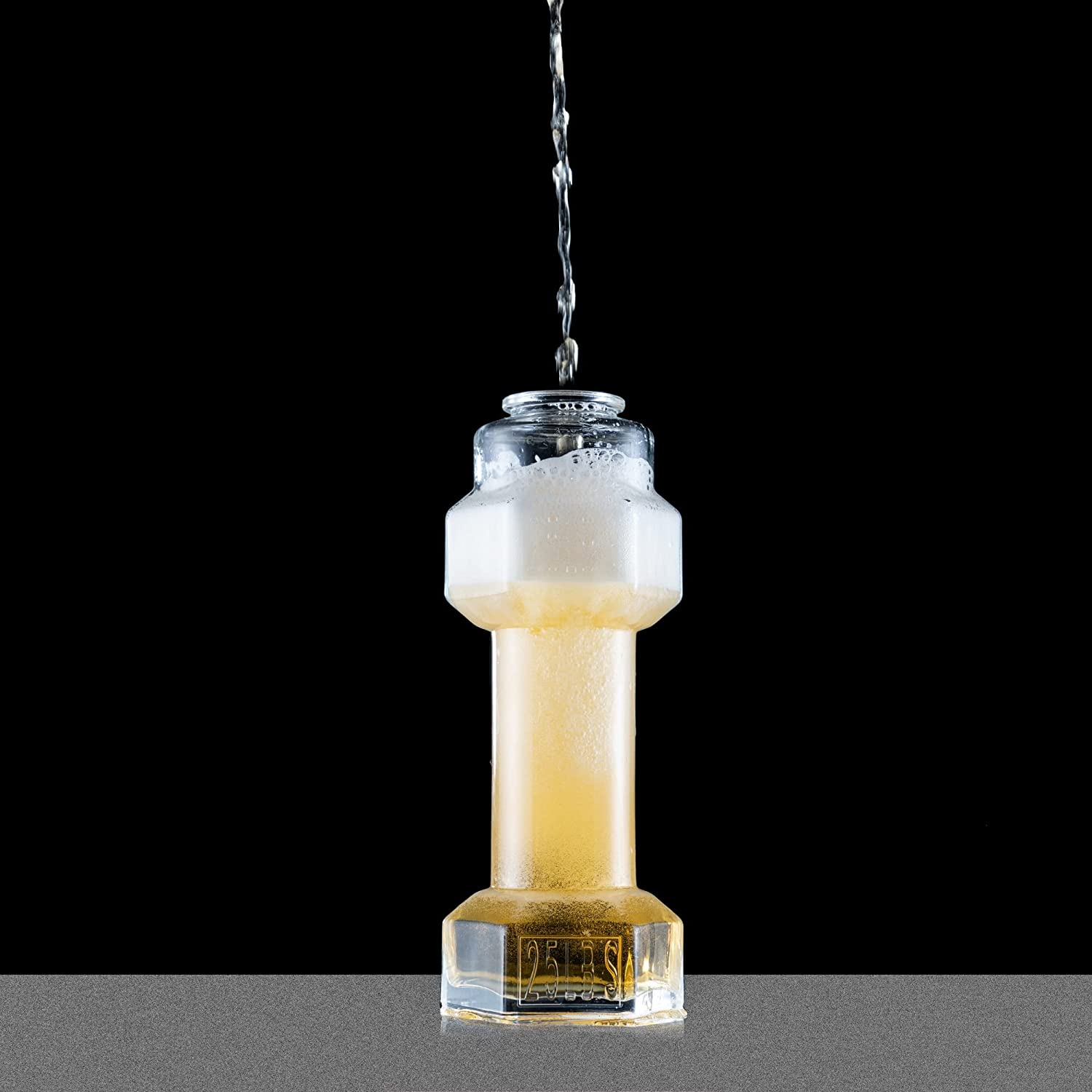 The Wine Savant Set of 4, Dumbbell Beer & Whiskey Glasses, Giant Lifting Beers 26oz Glass | Large Weightlifting to Scale Funny Beer Mug | For Men & Women Cool Beer Glasses Perfect, Gifts for Dad