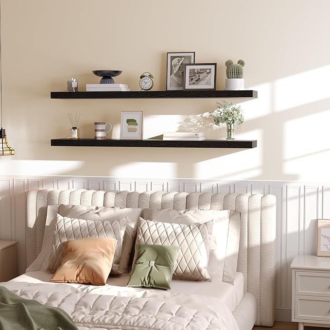 HOOBRO Floating Shelves for Wall, Wall Mounted Shelf Set of 2, 55