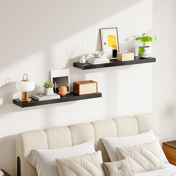 HOOBRO Floating Shelves for Wall, Wall Mounted Shelf Set of 2, 39.4