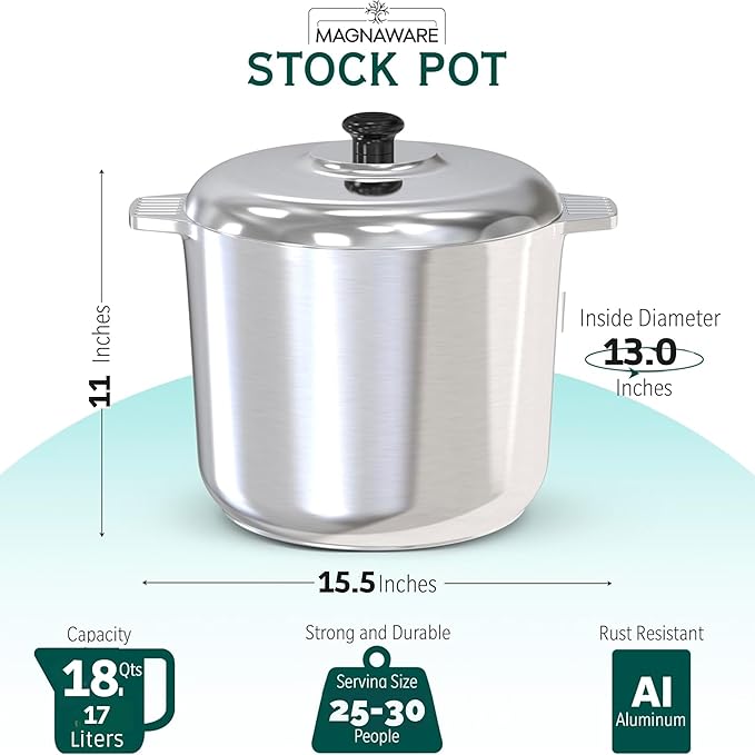 Stock Pot with Lid 18 Quarts MAGNAWARE