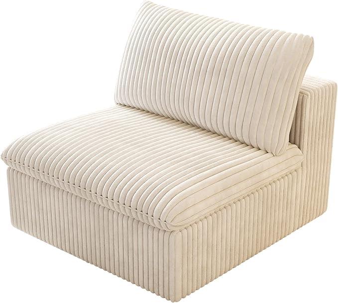 Ottoman, Modular Sectional Sofa,Cushion Covers Removable, Minimalist Couch for Modern Living Room Sofa Sets for Office House,Bedroom and Apartment,No Assembly Required,White