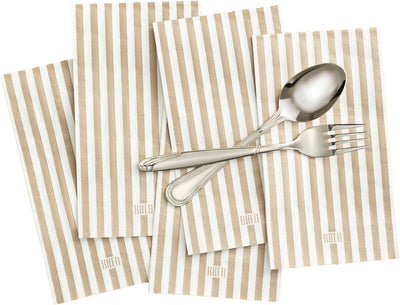Tonal Striped Disposable Napkin Set in Smoke, 50 Pieces