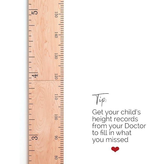 Wooden Growth Chart for Wall - Size Height Chart for Kids, Growth Measuring Board and Kids Height Wall Chart, Growth Chart for Kids, Height Chart for Wall - Natural (63