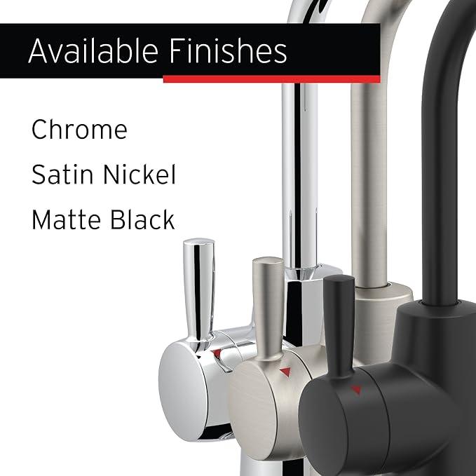 InSinkErator Stainless Steel Tank, HC250MBLK-SS HOT250 System, 2-Handle Drinking Faucet in Matte Black with 2/3-Gallon, Filter-Compatible Instant Hot/Cold Water Dispenser