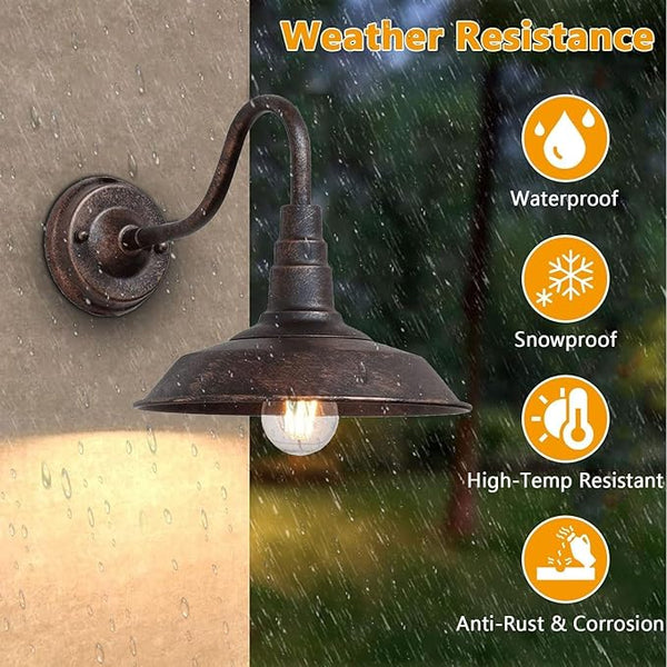4-Pack Outdoor Gooseneck Barn Light 10