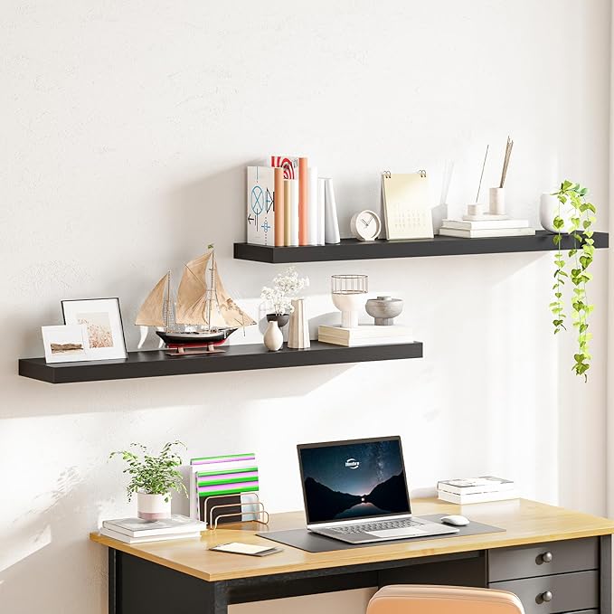 HOOBRO Floating Shelves for Wall, Wall Mounted Shelf Set of 2, 47.2