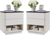Nightstand Set of 2 with Charging Station, 22
