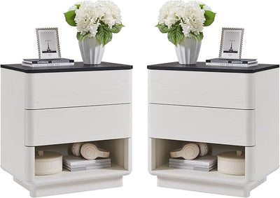 Nightstand Set of 2 with Charging Station, 22
